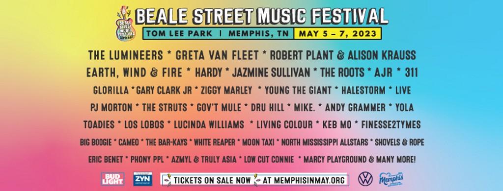 Lineup Poster Beale Street Music Festival 2023