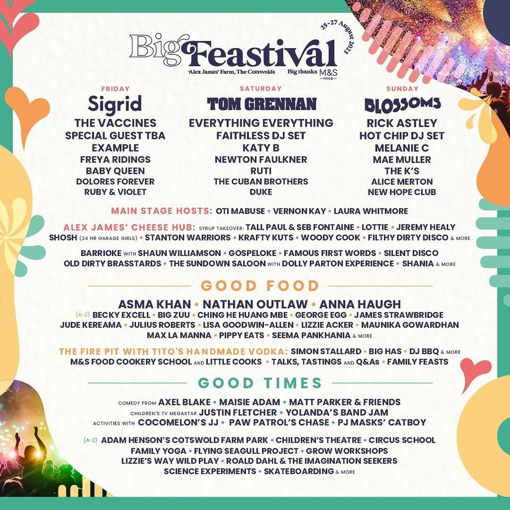 Lineup Poster The Big Feastival 2023