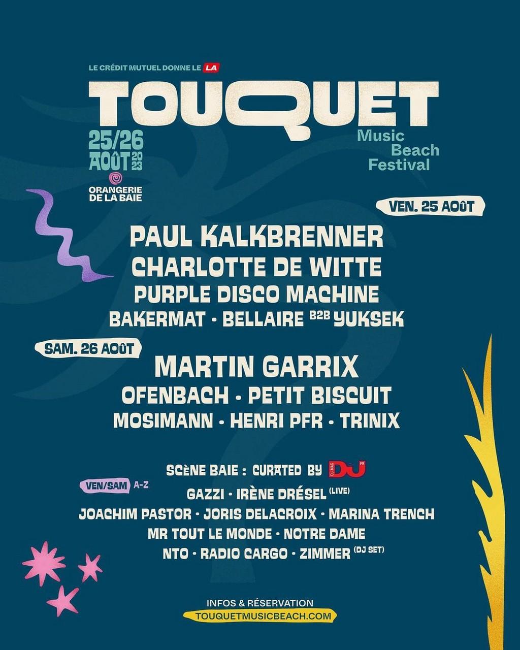 Lineup Poster Touquet Music Beach Festival 2023