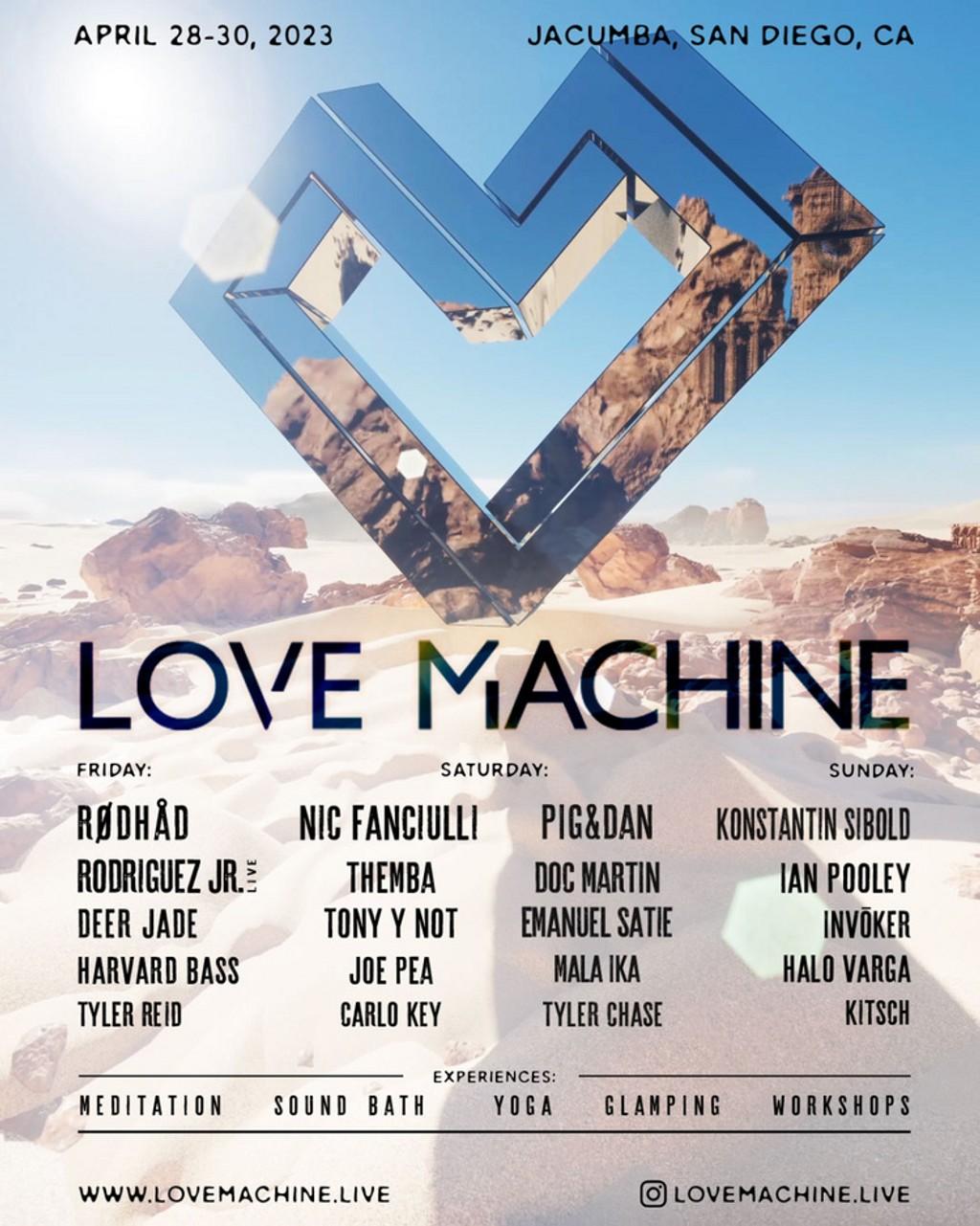 Lineup Poster Love Machine Spring 2023