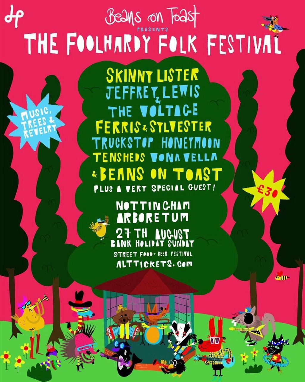 Lineup Poster The Foolhardy Folk Festival 2023