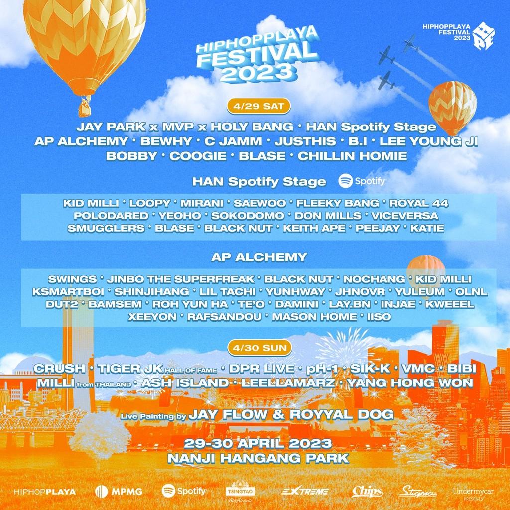 Lineup Poster Hiphopplaya Festival 2023