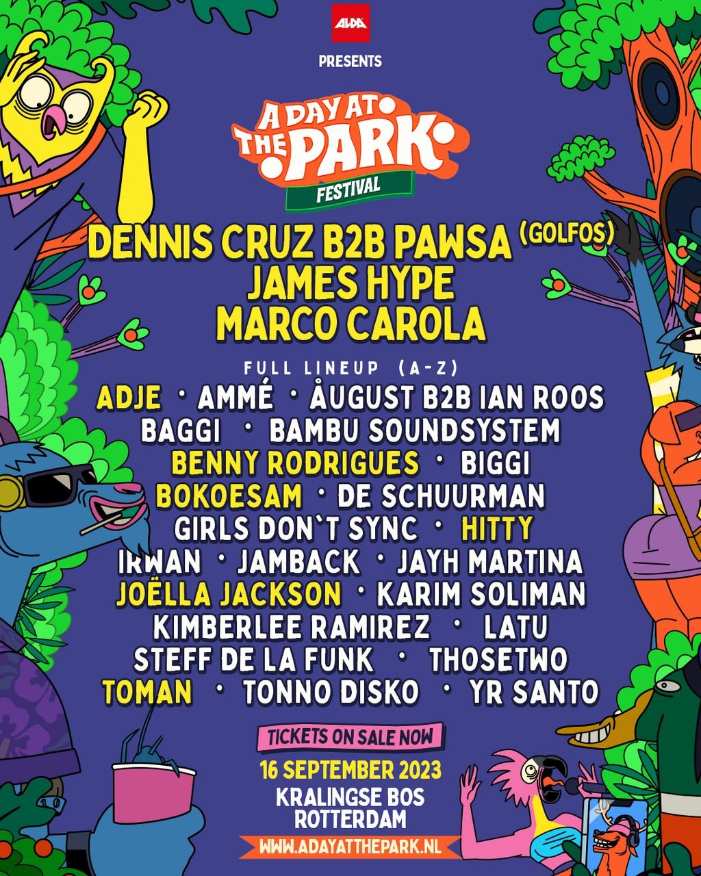 Lineup Poster A Day At The Park Festival 2023