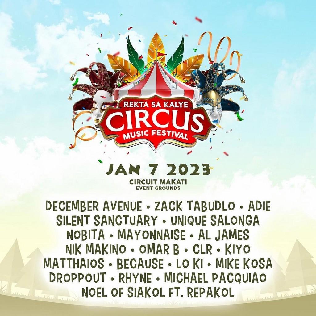 Lineup Poster Rekta sa Kalye Circus Music Festival 2023