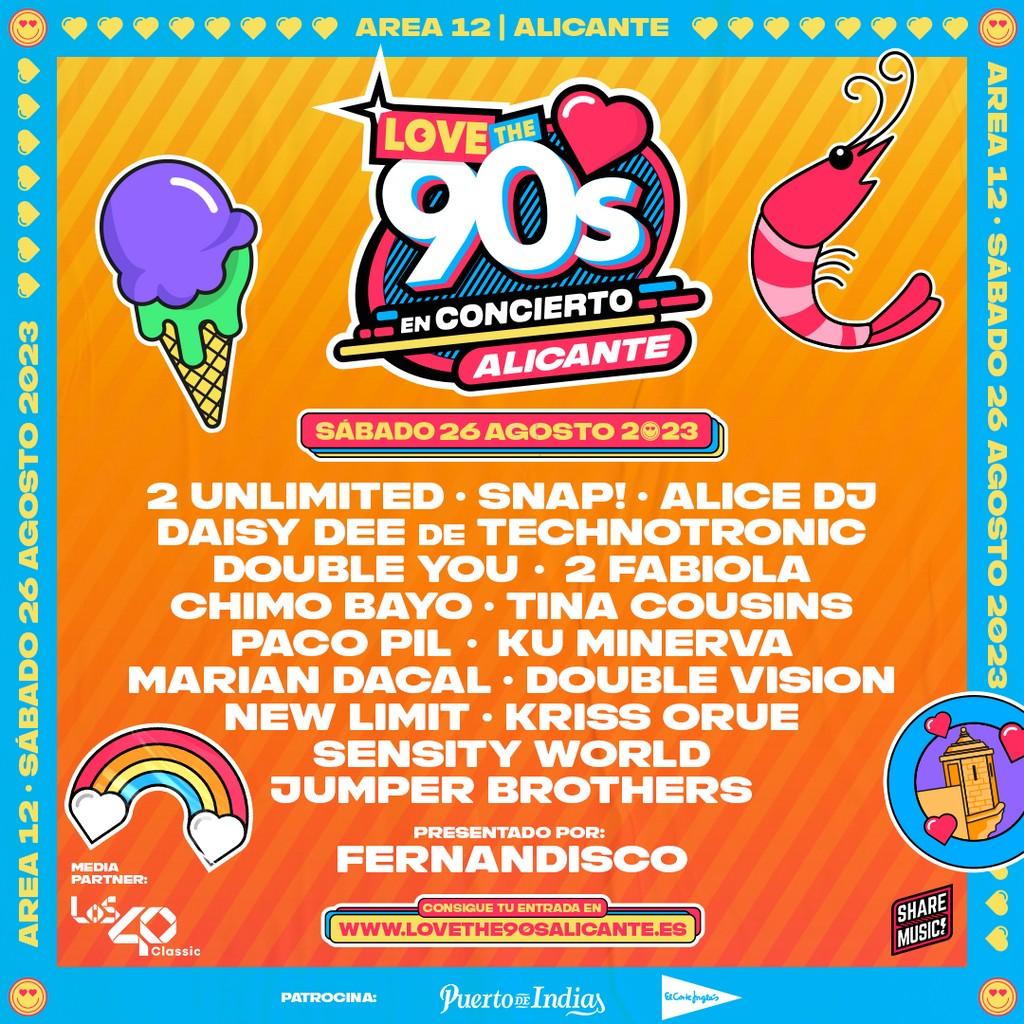 Lineup Poster Love The 90’s Alicante 2023