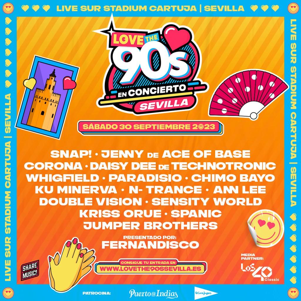 Lineup Poster Love The 90’s Sevilla 2023