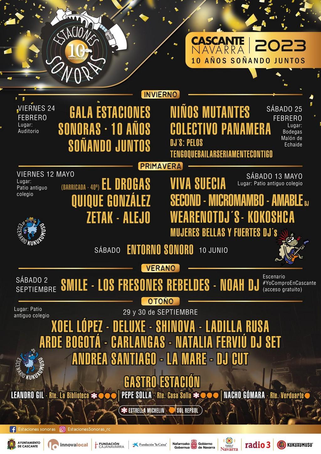 Lineup Poster Estaciones Sonoras Primavera 2023