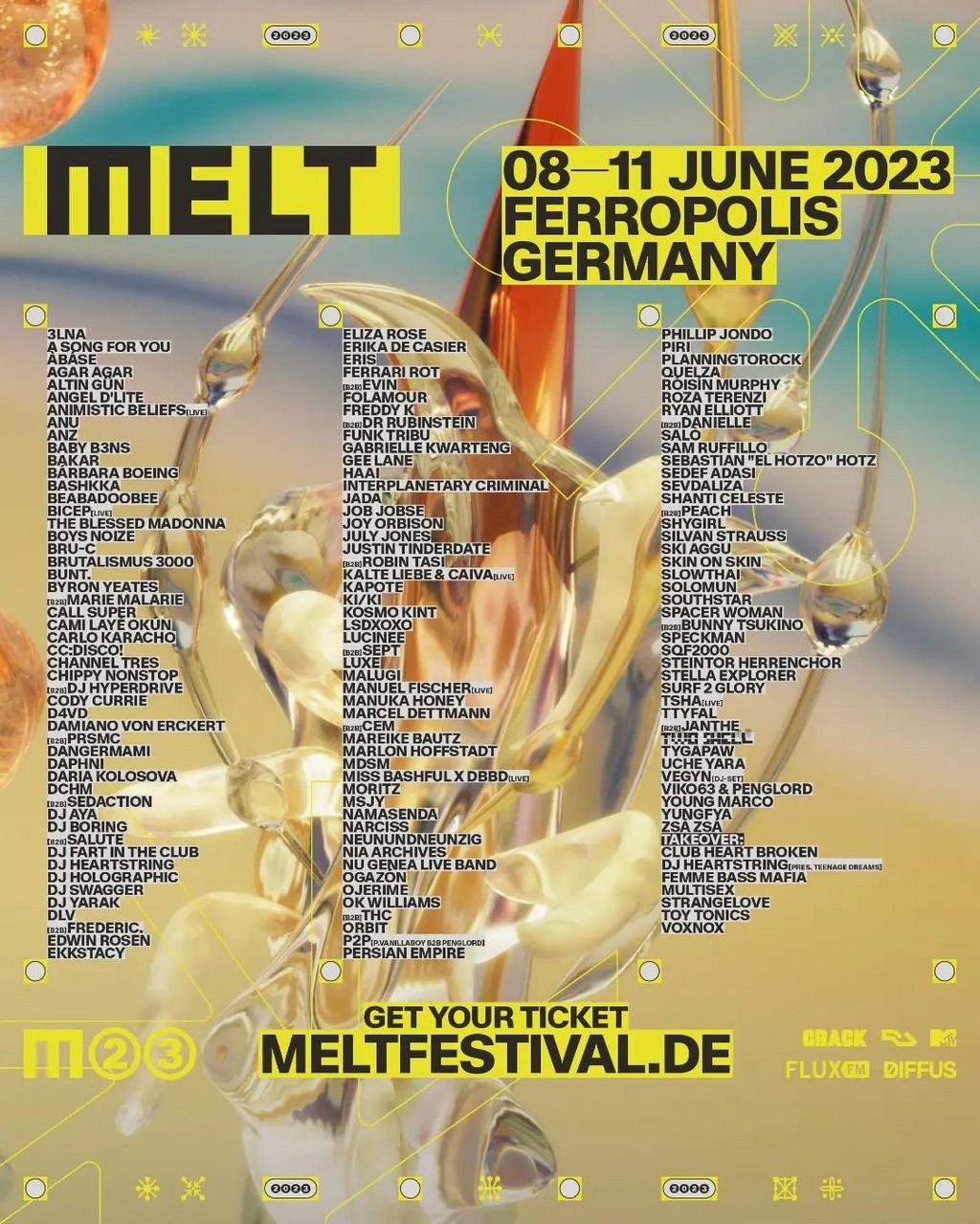 Lineup Poster Melt Festival 2023