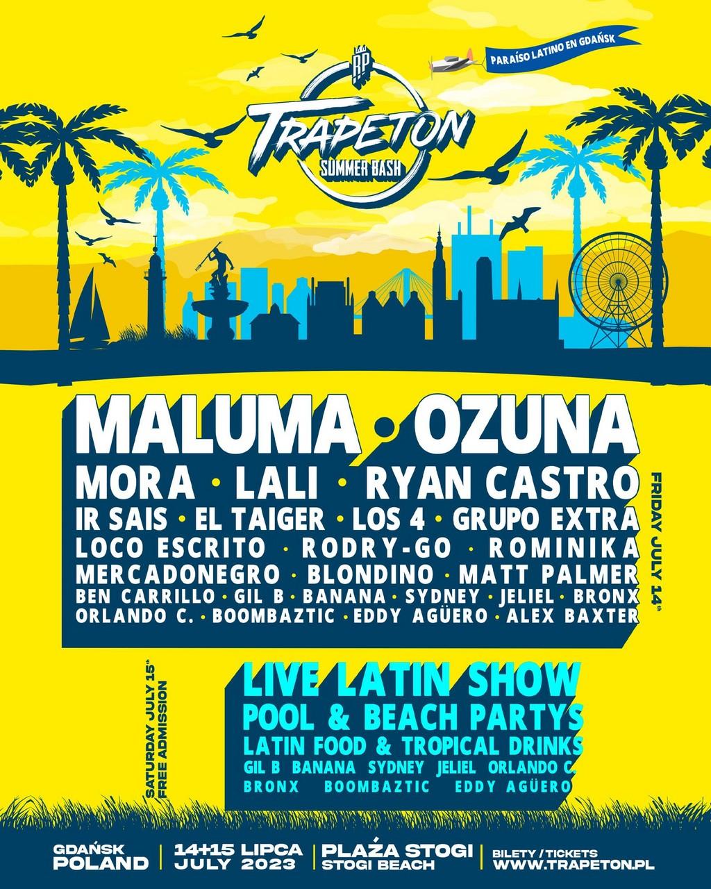 Lineup Poster Trapeton Summer Bash Poland 2023