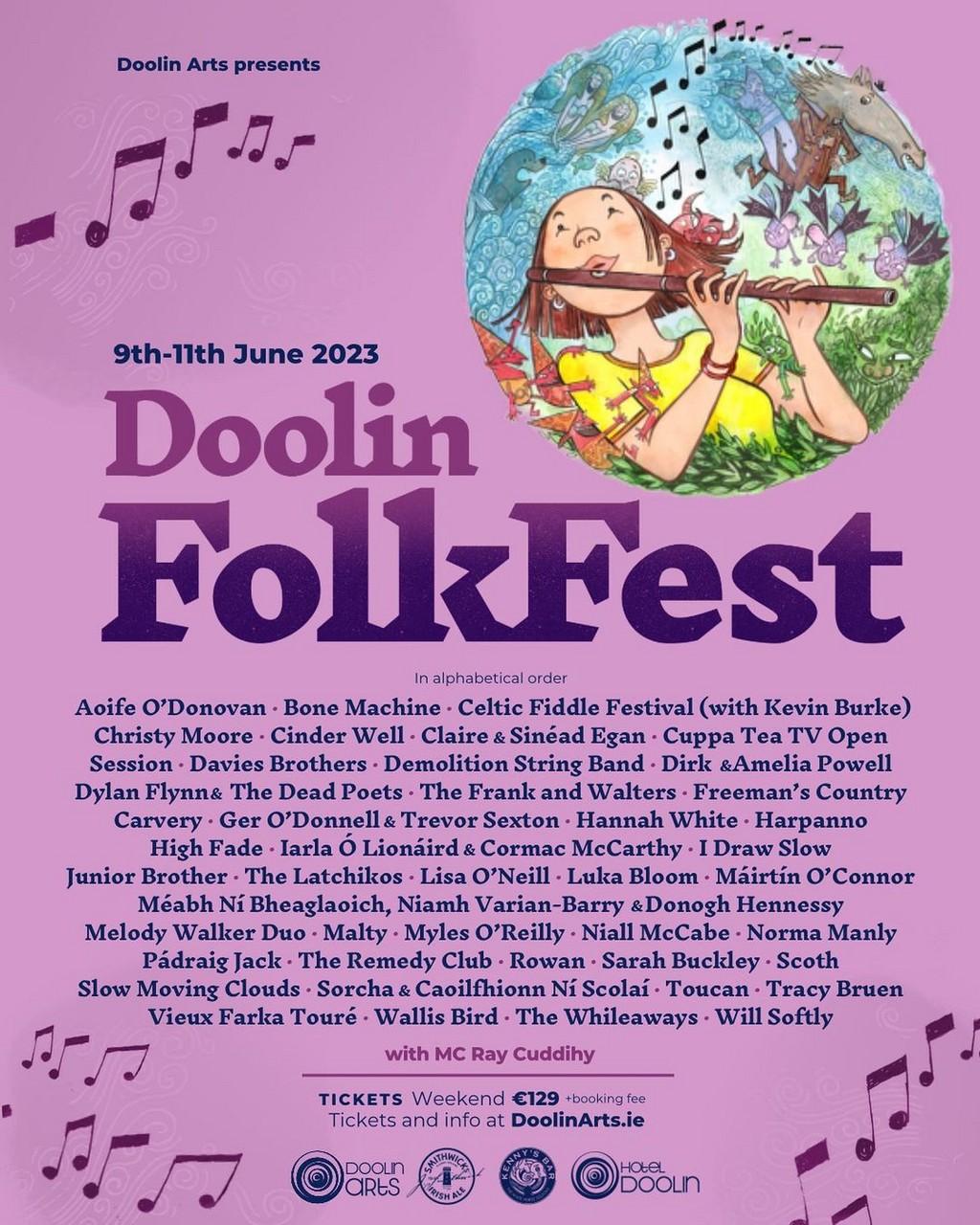 Lineup Poster Doolin Folk Festival 2023