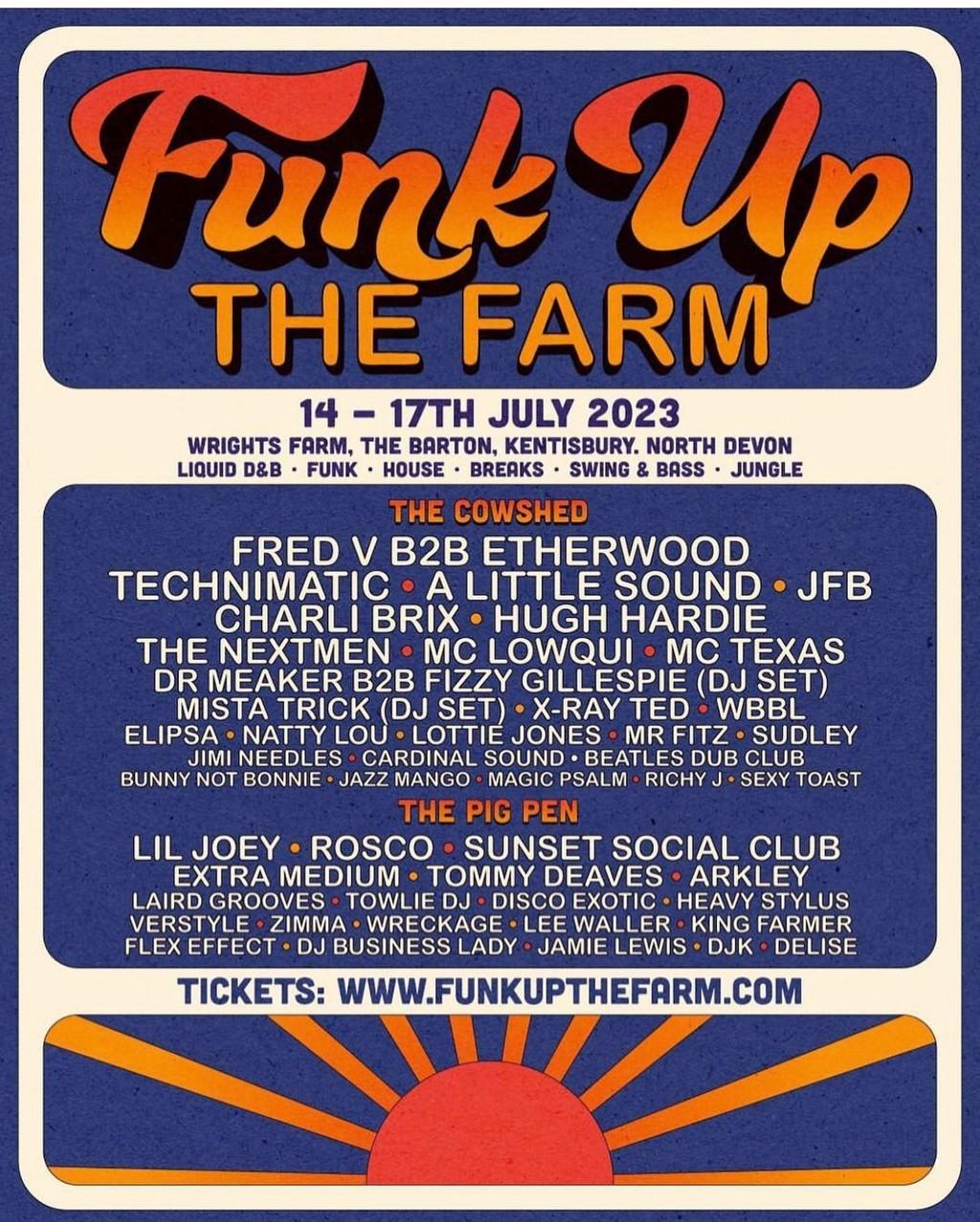 Lineup Poster Funk Up The Farm 2023