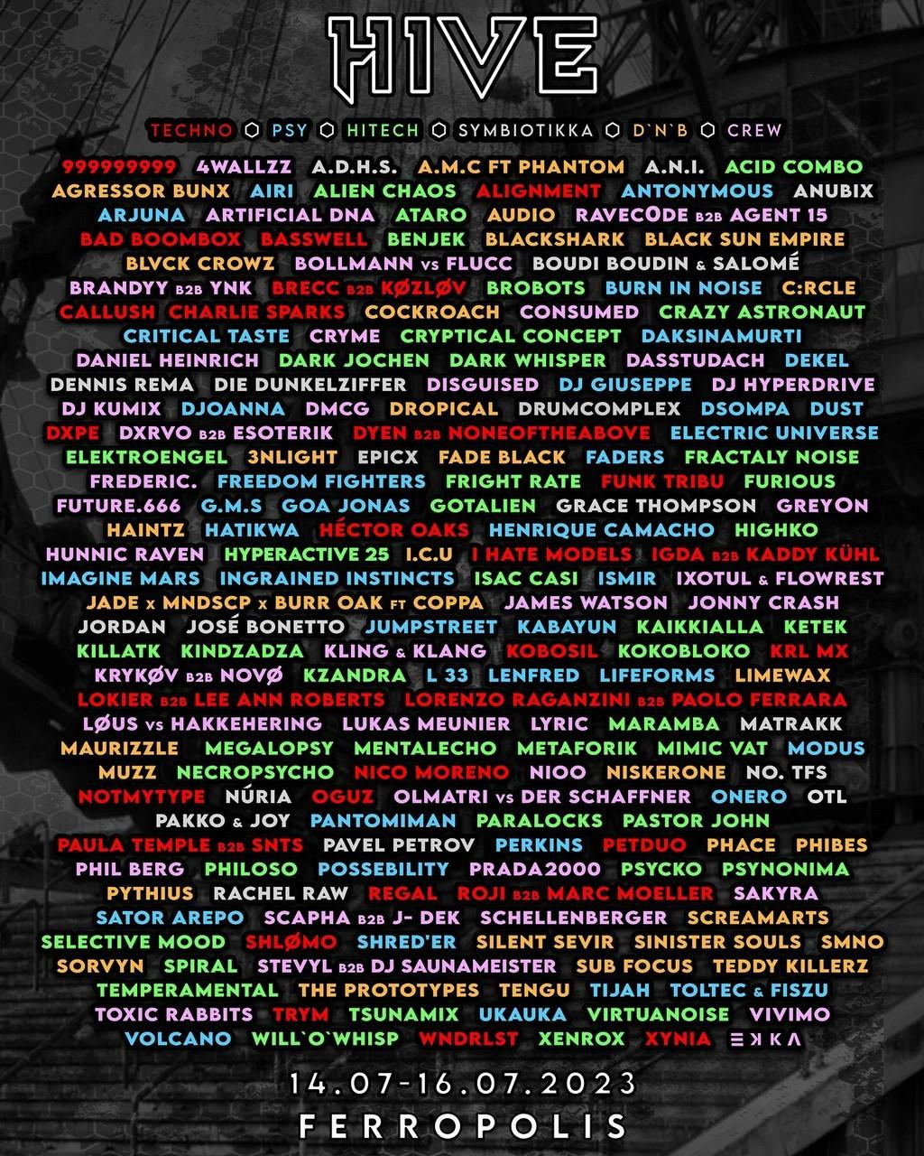 Lineup Poster Hive Festival 2023