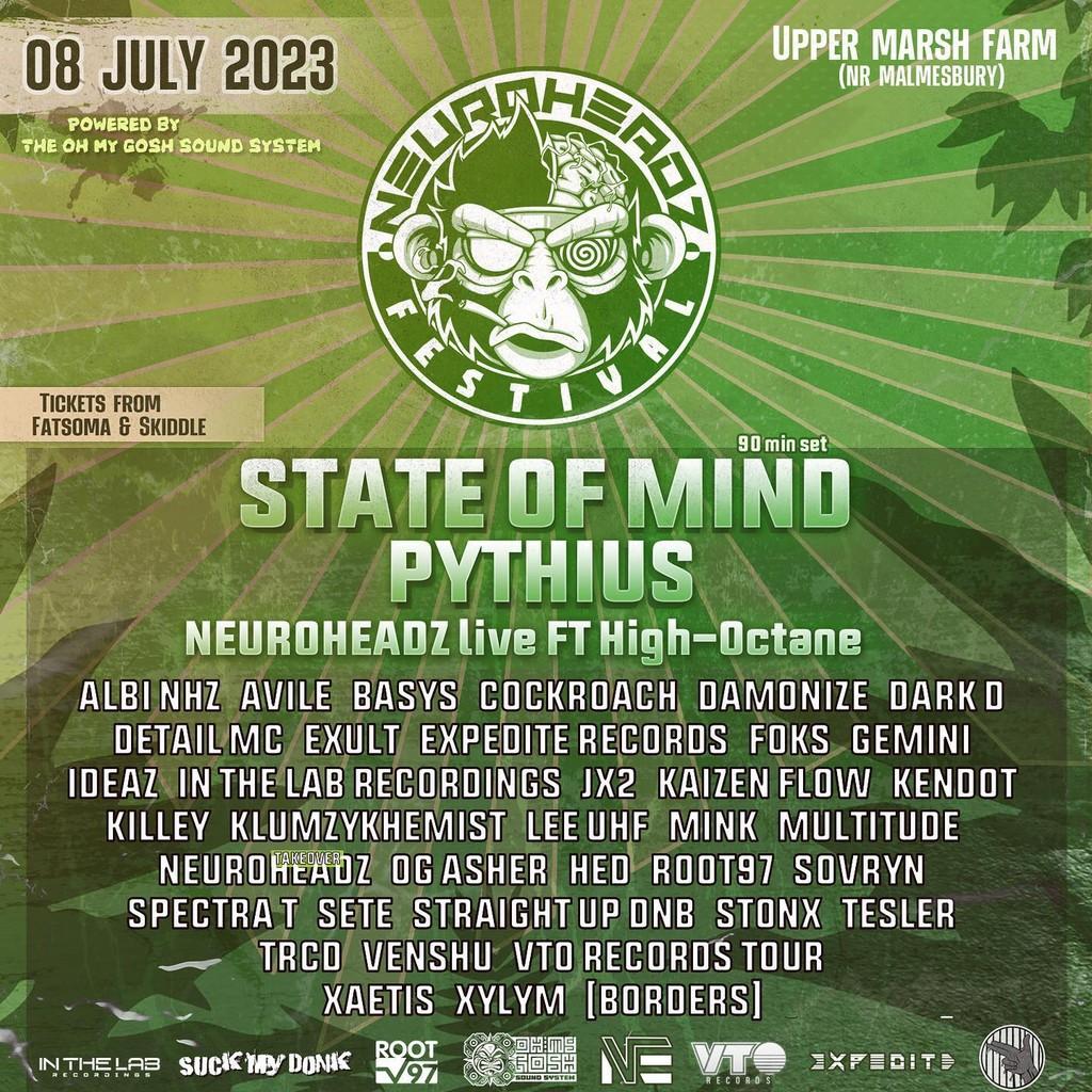 Lineup Poster Neuroheadz Festival 2023