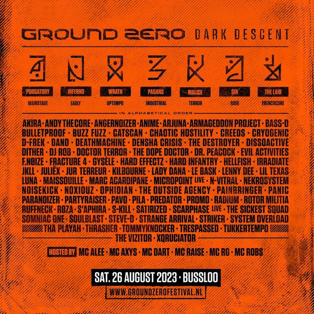 Lineup Poster Ground Zero Festival 2023