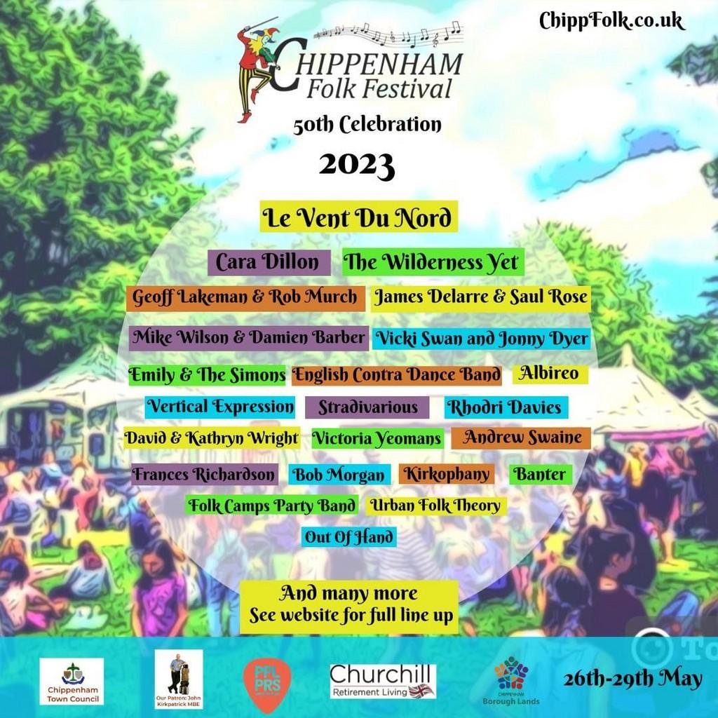 Lineup Poster Chippenham Folk Festival 2023