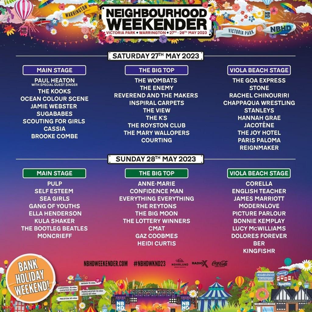 Lineup Poster Neighbourhood Weekender 2023