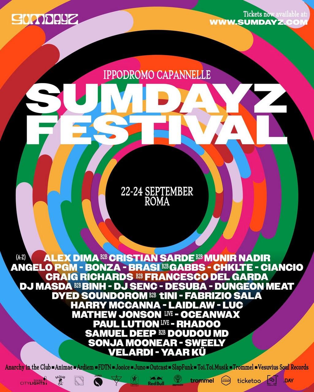 Lineup Poster SUMDAYZ Festival 2023