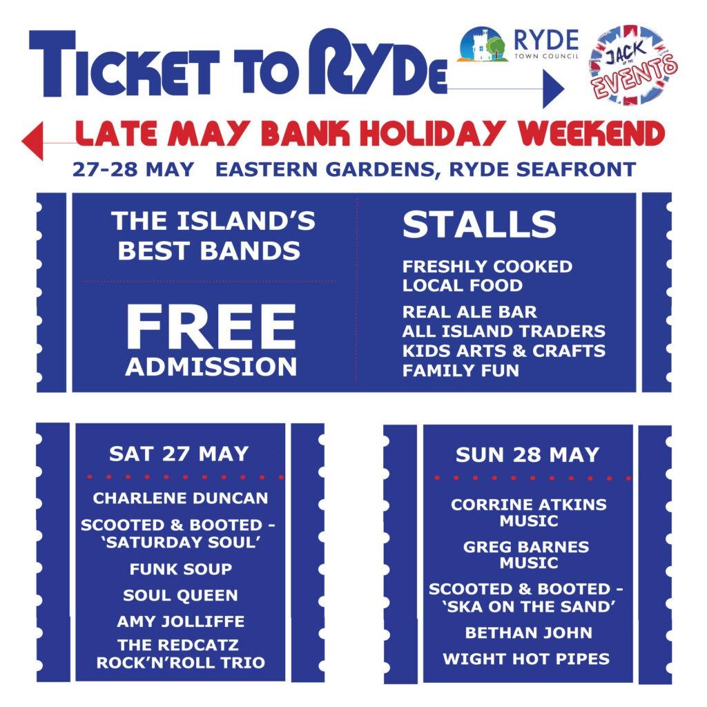 Lineup Poster Ticket to Ryde - Late May Bank Holiday 2023