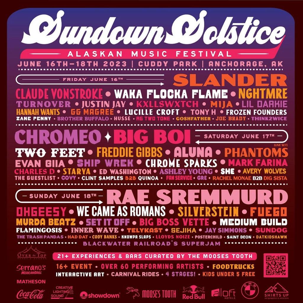 Lineup Poster Sundown Solstice Festival 2023
