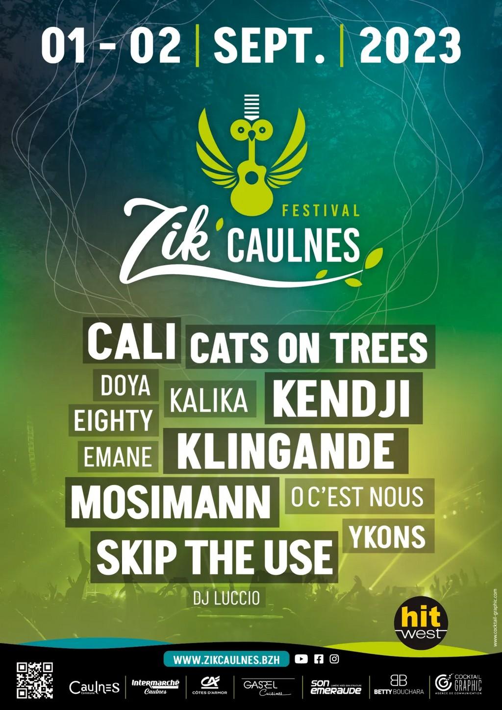 Lineup Poster Festival Zik'caulnes 2023