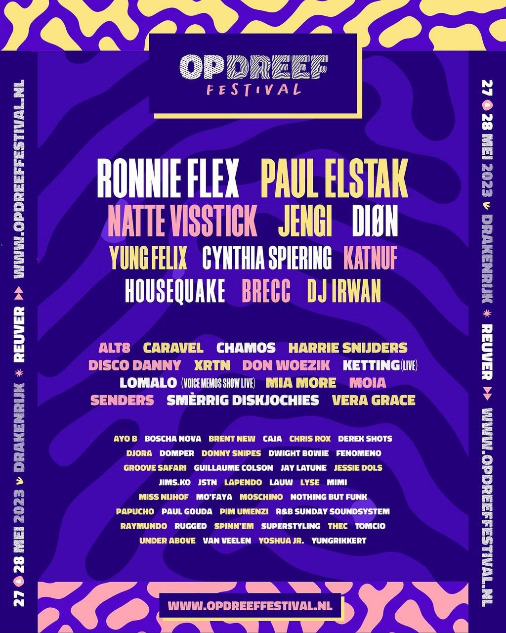 Lineup Poster Op Dreef Festival 2023