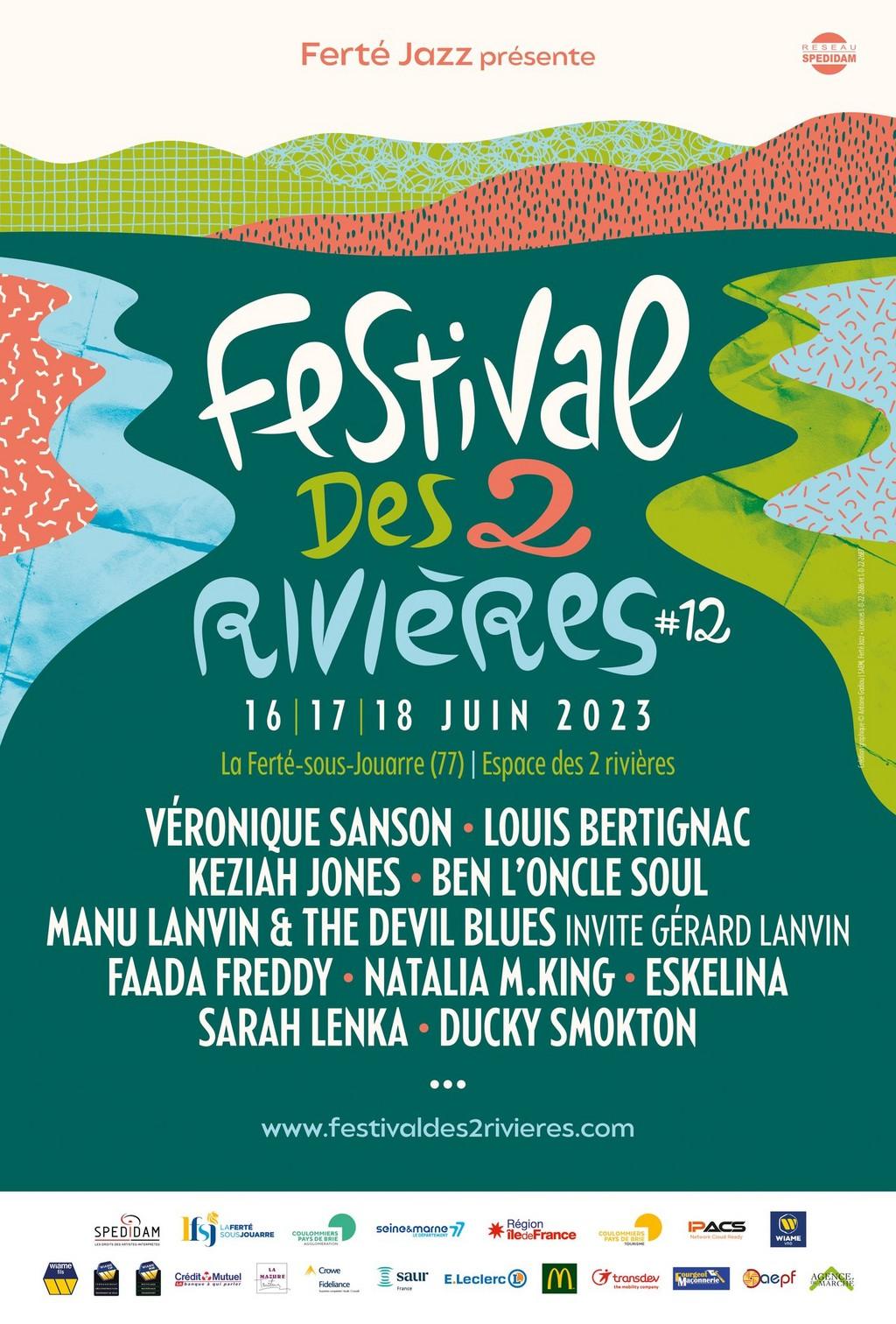 Lineup Poster Festival des 2 Rivières 2023