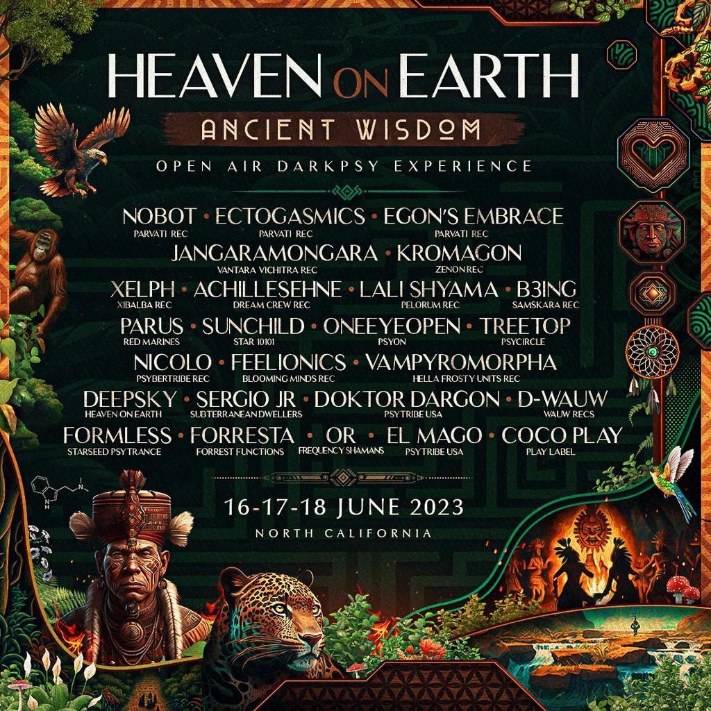 Lineup Poster Heaven On Earth Darkpsy Festival 2023