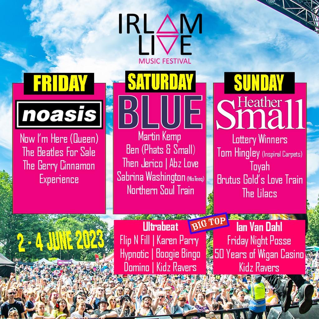 Lineup Poster Irlam Live 2023