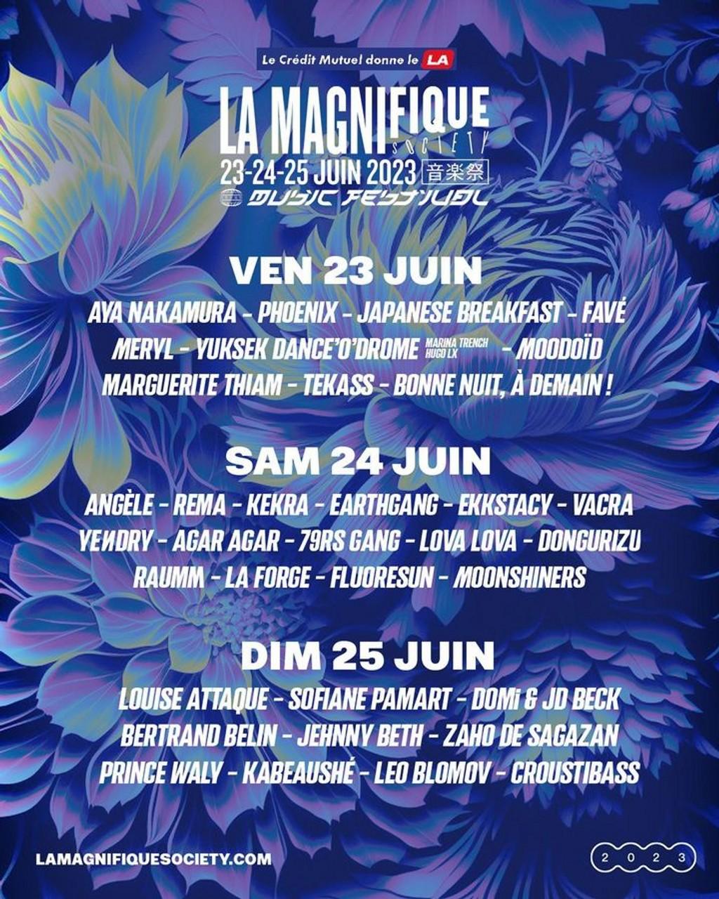 Lineup Poster La Magnifique Society 2023