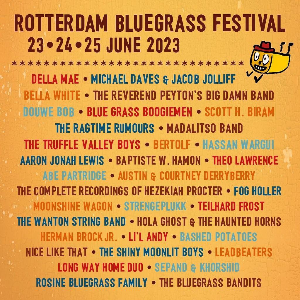 Lineup Poster Rotterdam Bluegrass Festival 2023
