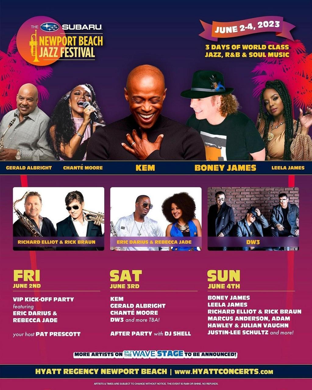 Lineup Poster Newport Beach Jazz Festival 2023