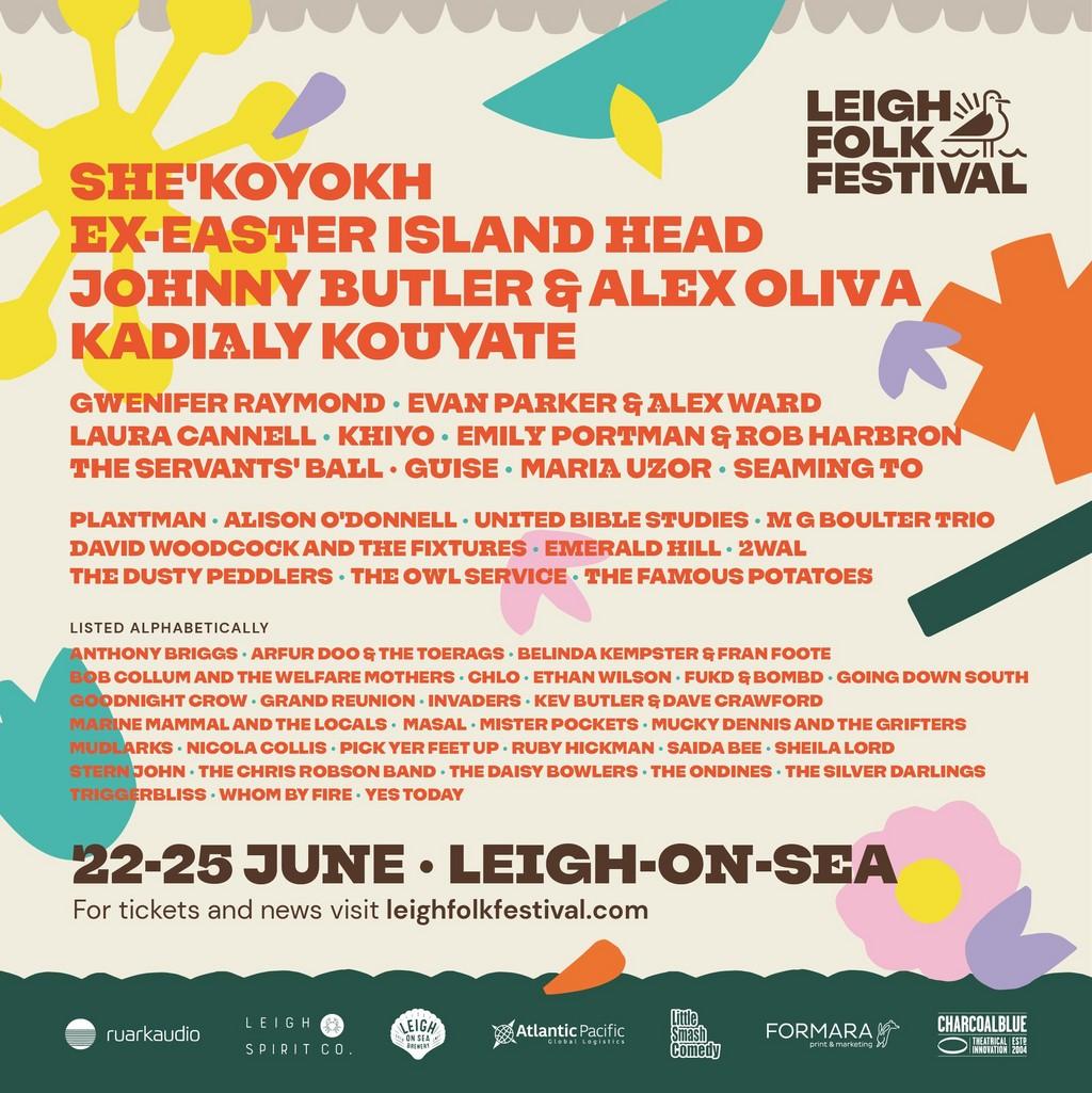 Lineup Poster Leigh Folk Festival 2023