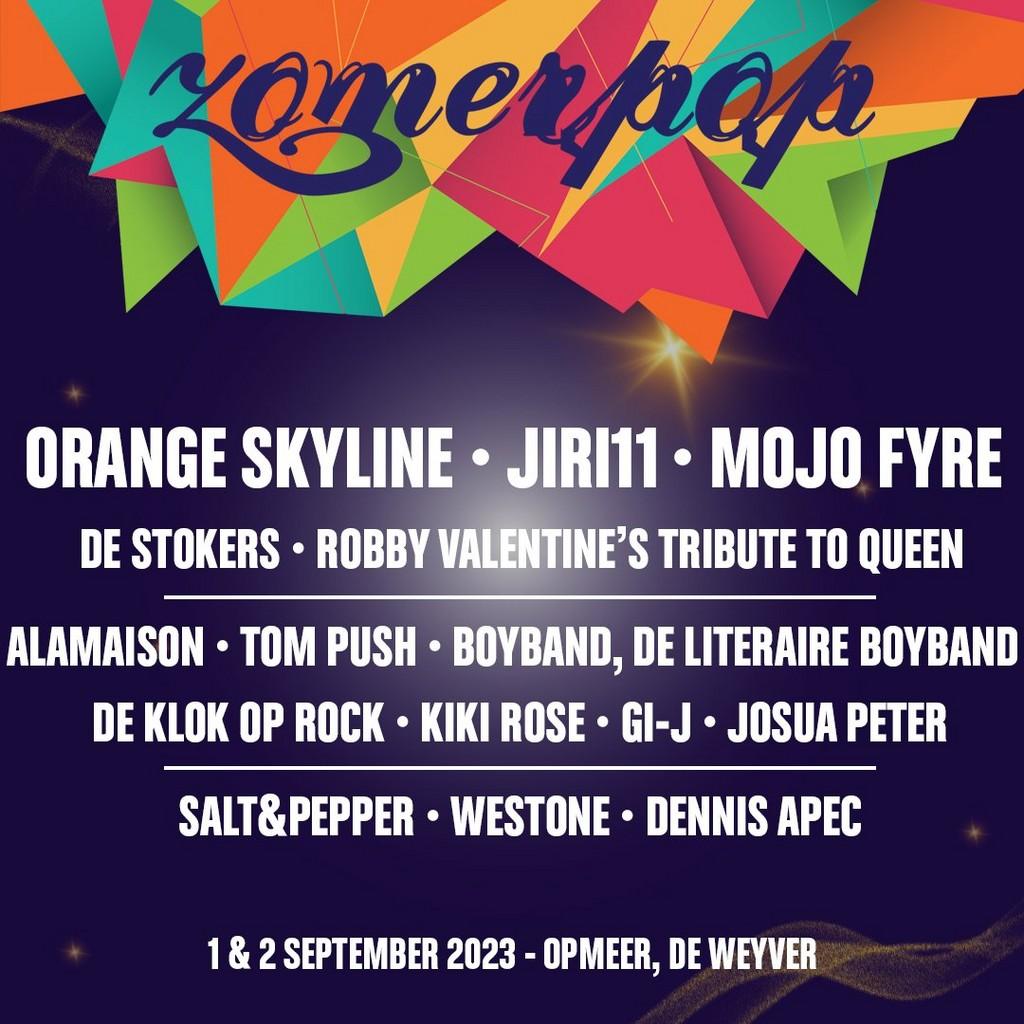 Lineup Poster Zomerpop 2023