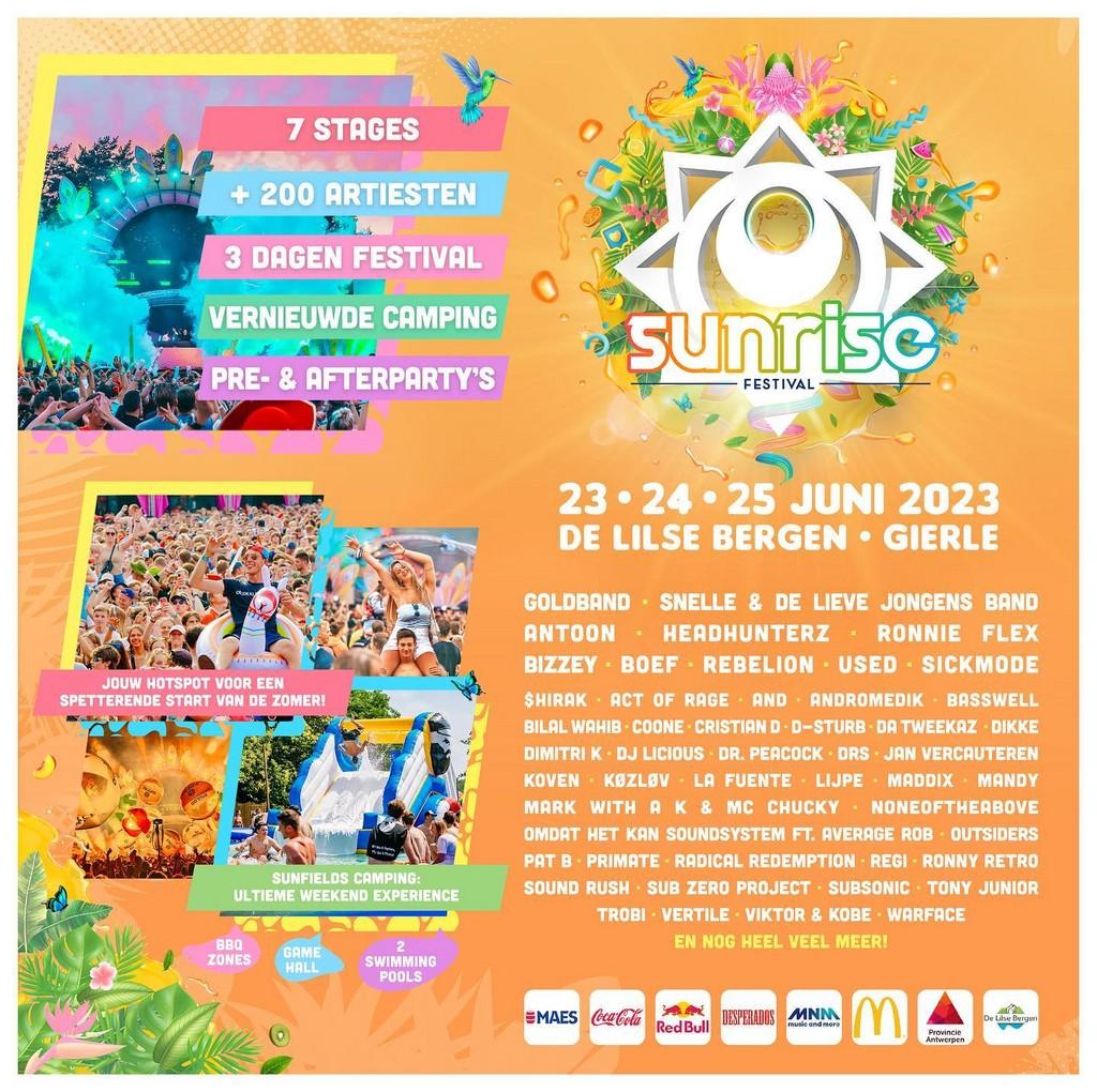 Lineup Poster Sunrise Festival 2023