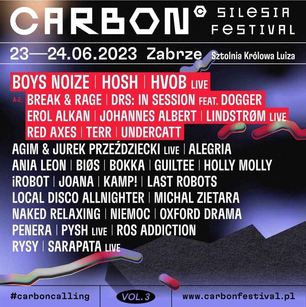 Lineup Poster Carbon Silesia Festival 2023