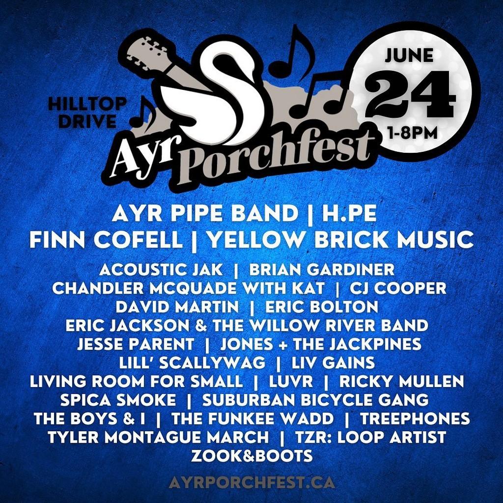 Lineup Poster Ayr Porchfest 2023