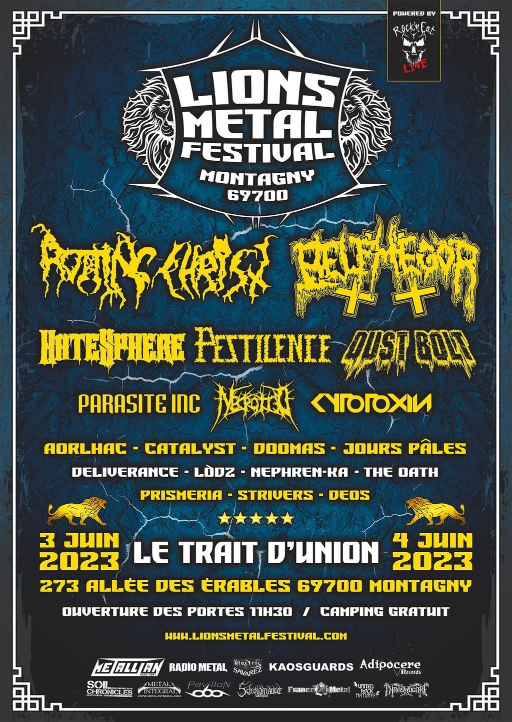 Lineup Poster Lions Metal Festival 2023