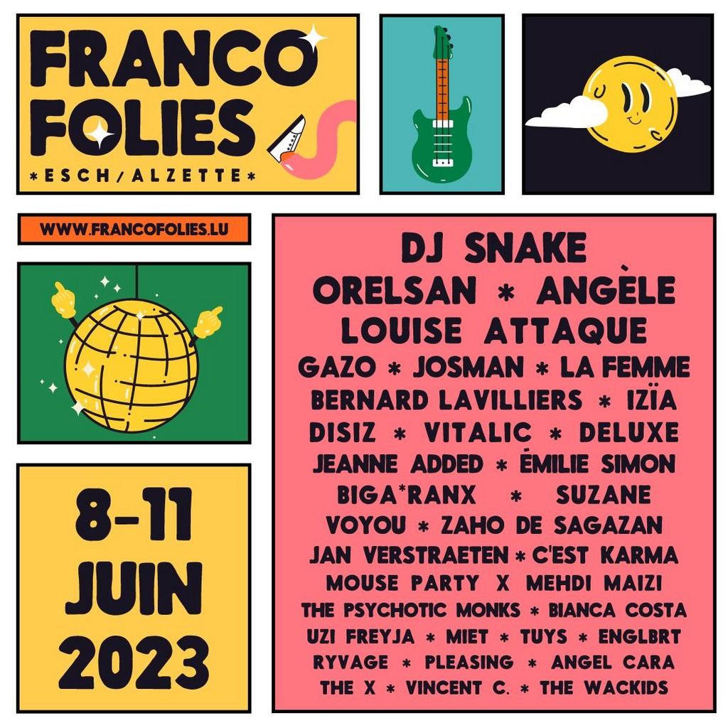 Lineup Poster Les Francofolies Esch/Alzette 2023