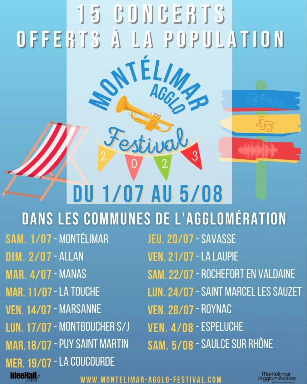 Lineup Poster Montélimar Agglo Festival 2023