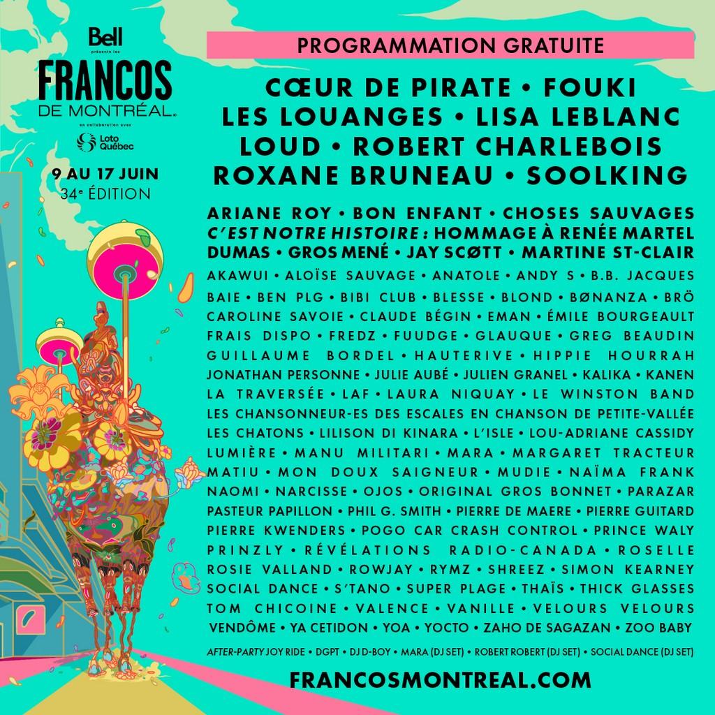 Lineup Poster Francos De Montreal 2023