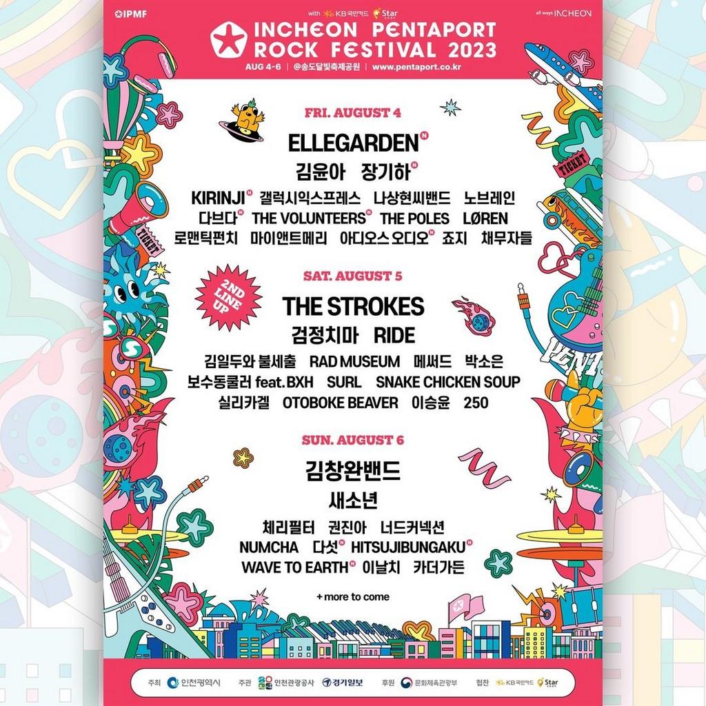 Lineup Poster Incheon Pentaport Rock Festival 2023