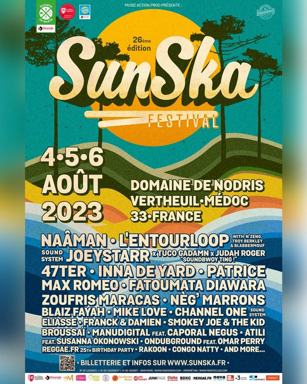 Lineup Poster Sun Ska Festival 2023