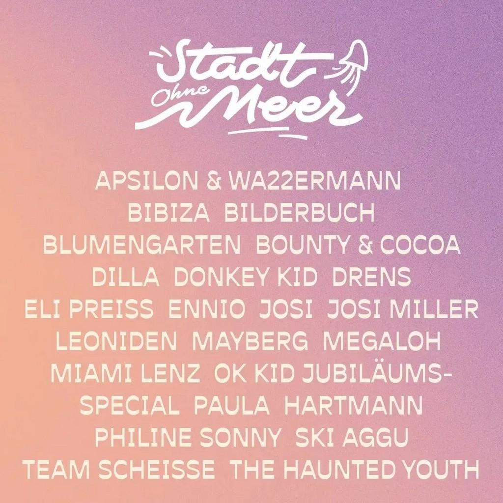 Lineup Poster Stadt ohne Meer Festival 2023