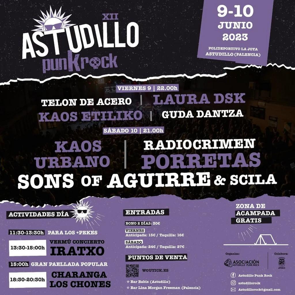 Lineup Poster Astudillo Punk Rock 2023