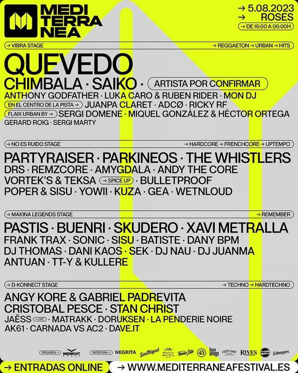 Lineup Poster Mediterranea Festival 2023