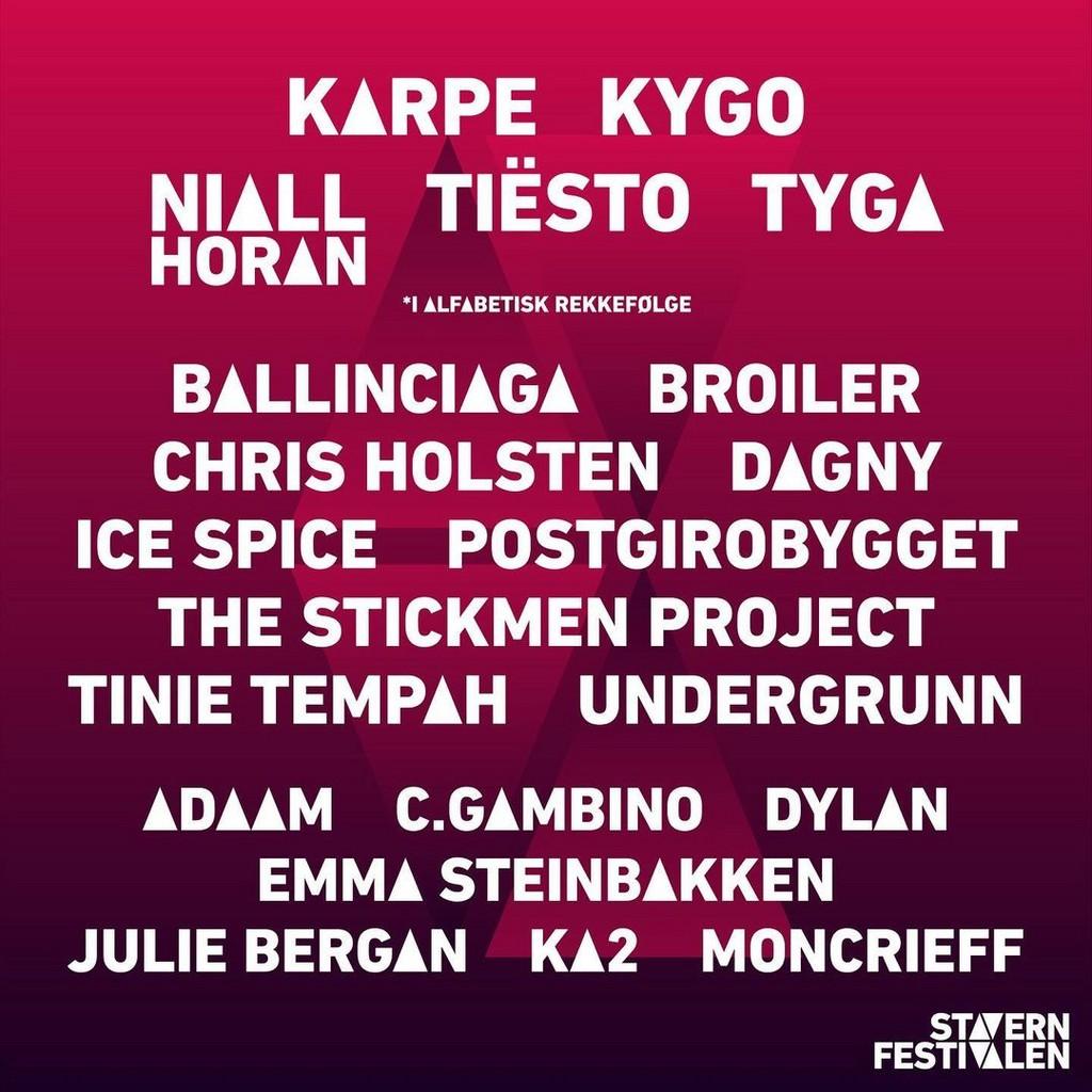 Lineup Poster Stavernfestivalen 2023