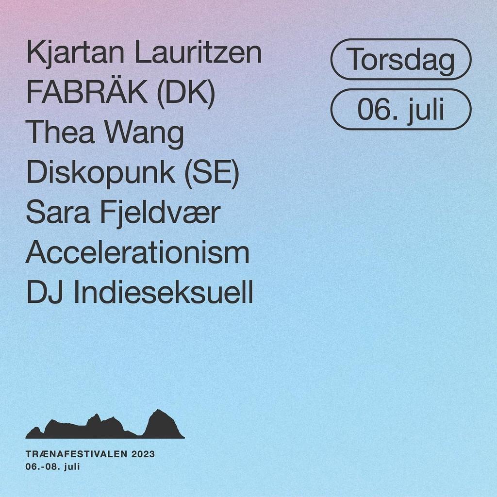 Lineup Poster Trænafestivalen 2023