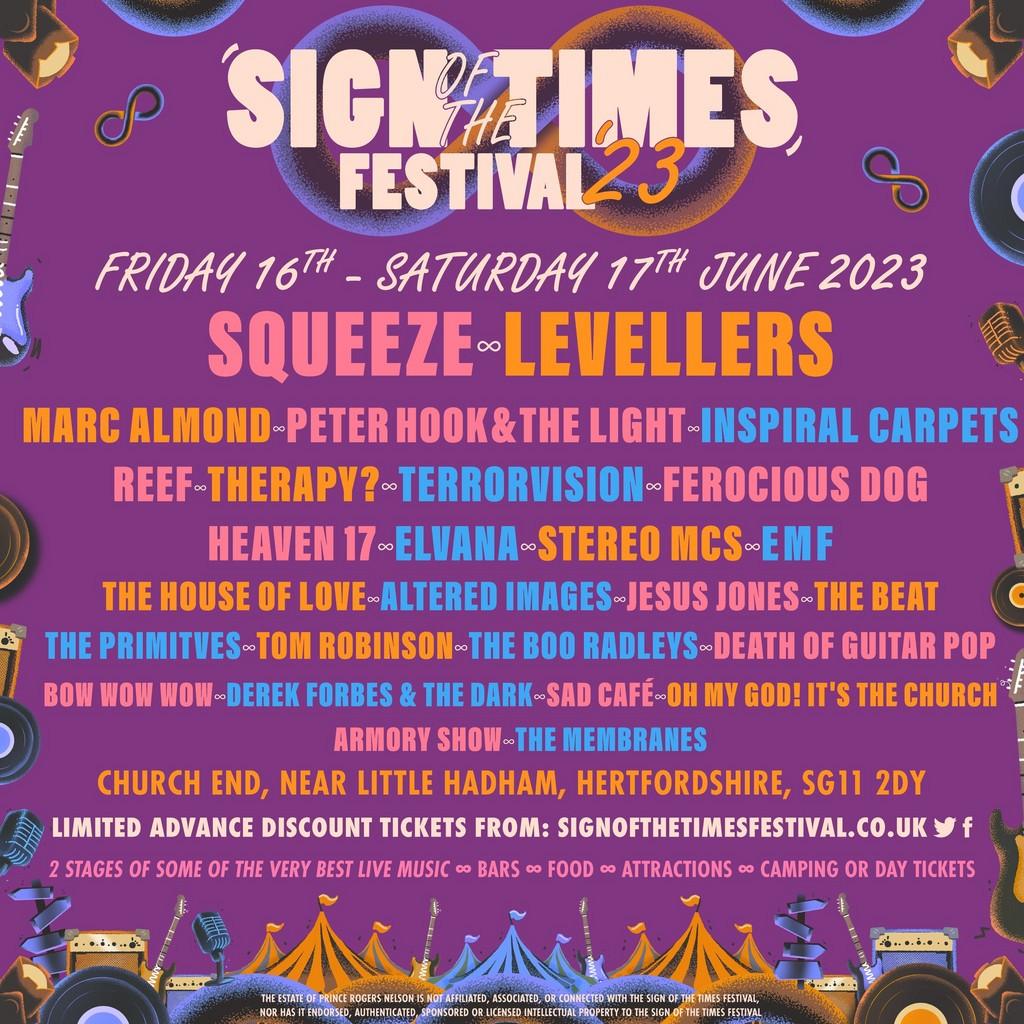 Lineup Poster Sign Of The Times Festival 2023