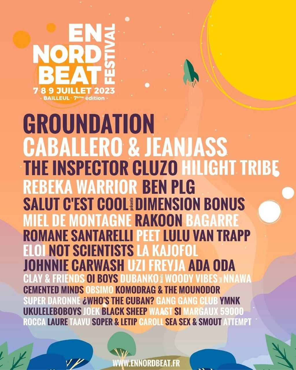 Lineup Poster En Nord Beat Festival 2023