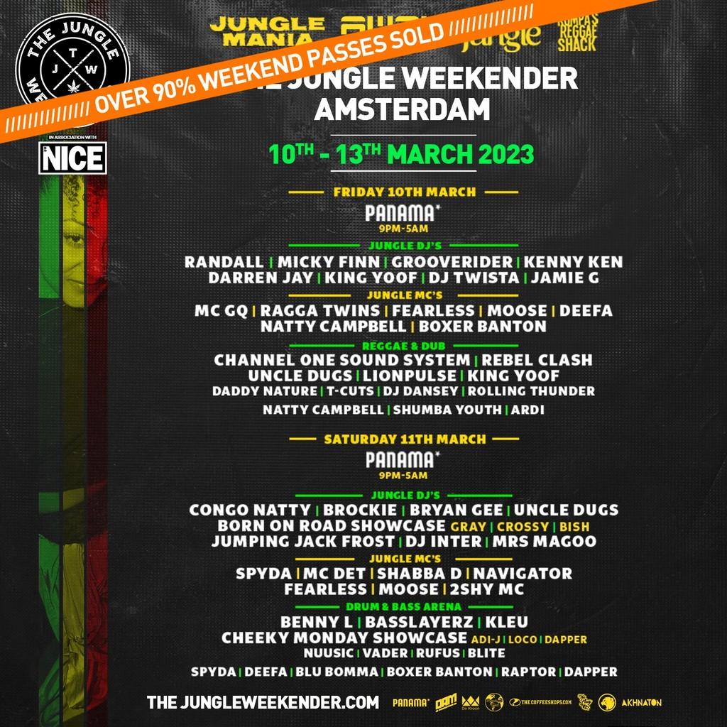 Lineup Poster The Jungle Weekender Amsterdam 2023